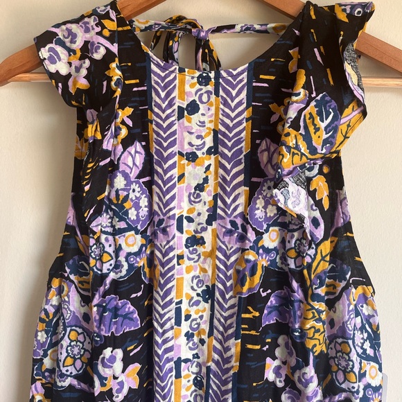 Free People NWT Women's Summer in Tulum Tunic Shirt Top Purple Floral Size Small - Picture 3 of 15
